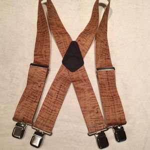 Maple Wood Suspenders with clips, size 42”